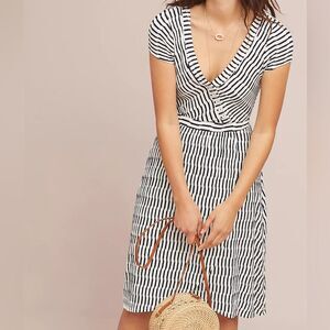 Maeve Anthropologie Paladino Midi Dress Size Small Striped Nautical